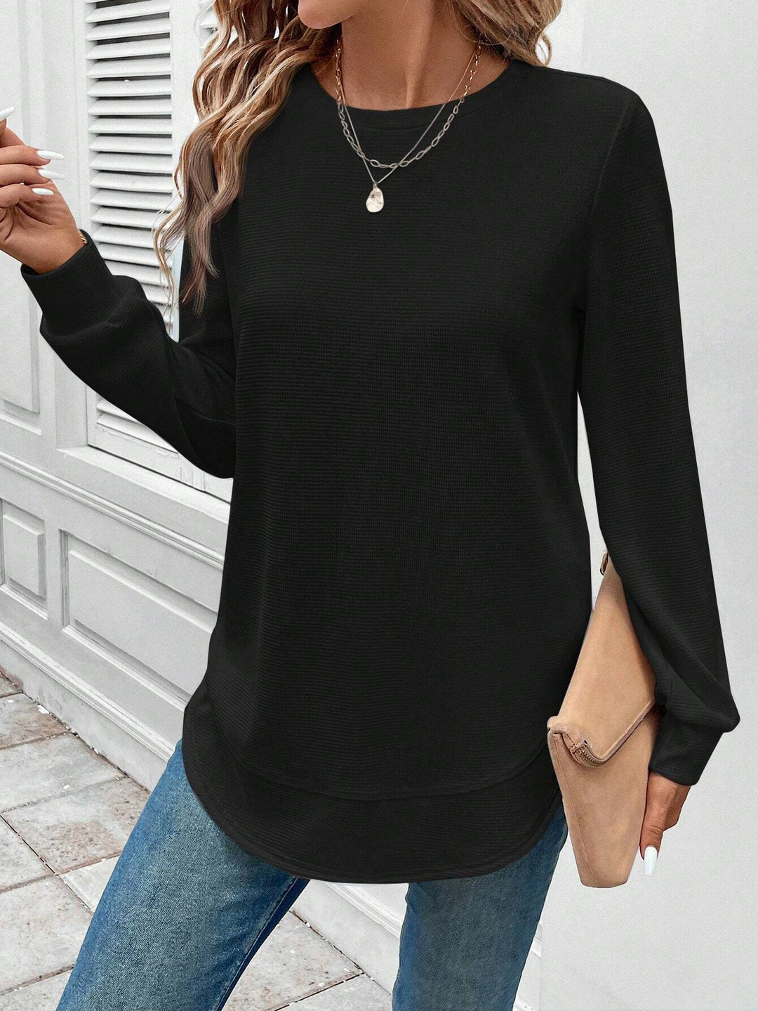 Susan | Round Neck Long-Sleeve Top