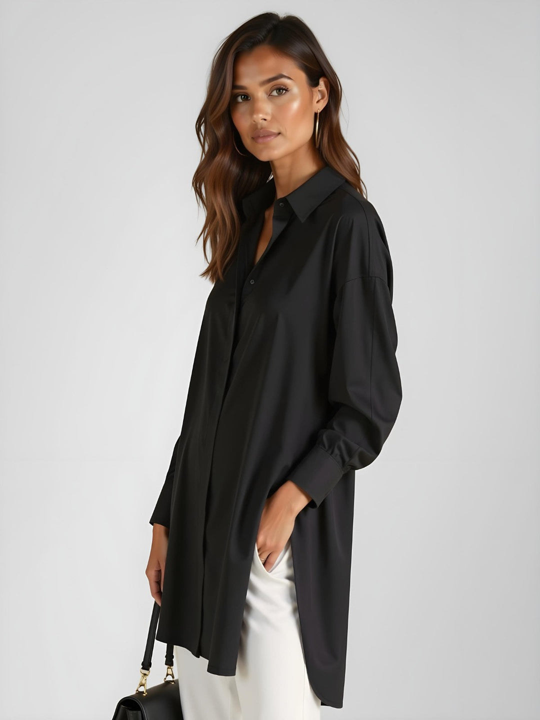 Layla | Oversized Lapel Shirt Dress