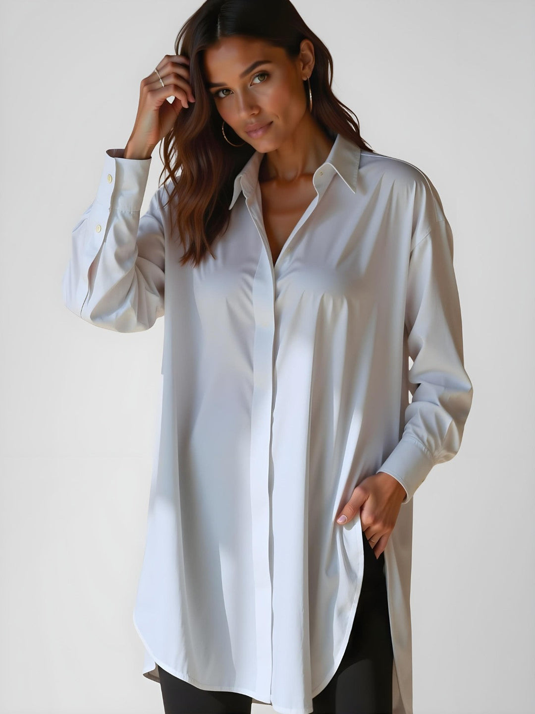 Layla | Oversized Lapel Shirt Dress