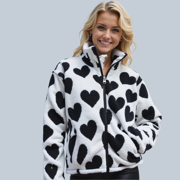 Daria | Reversible Heart-Print Jacket