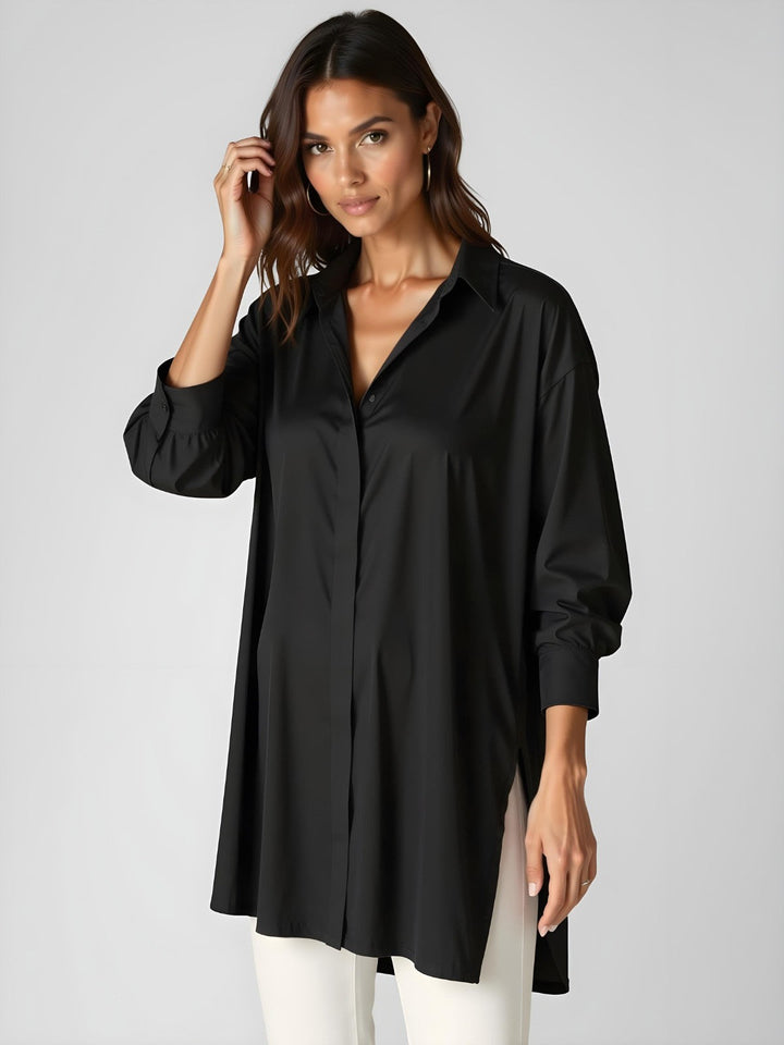 Layla | Oversized Lapel Shirt Dress