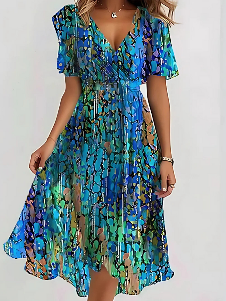LAVINA – Vibrant Boho Midi Dress