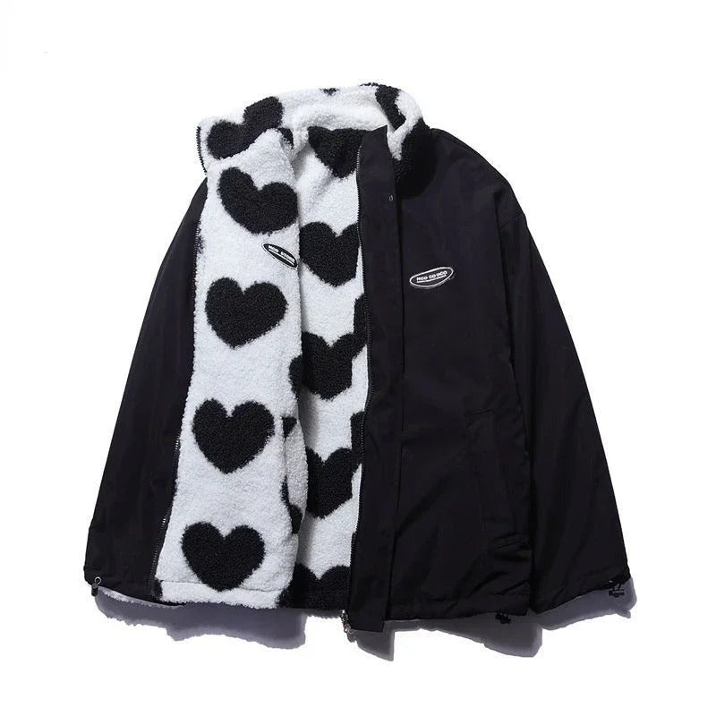 Daria | Reversible Heart-Print Jacket