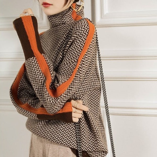 Eleanor™ | Herringbone Luxe Turtleneck